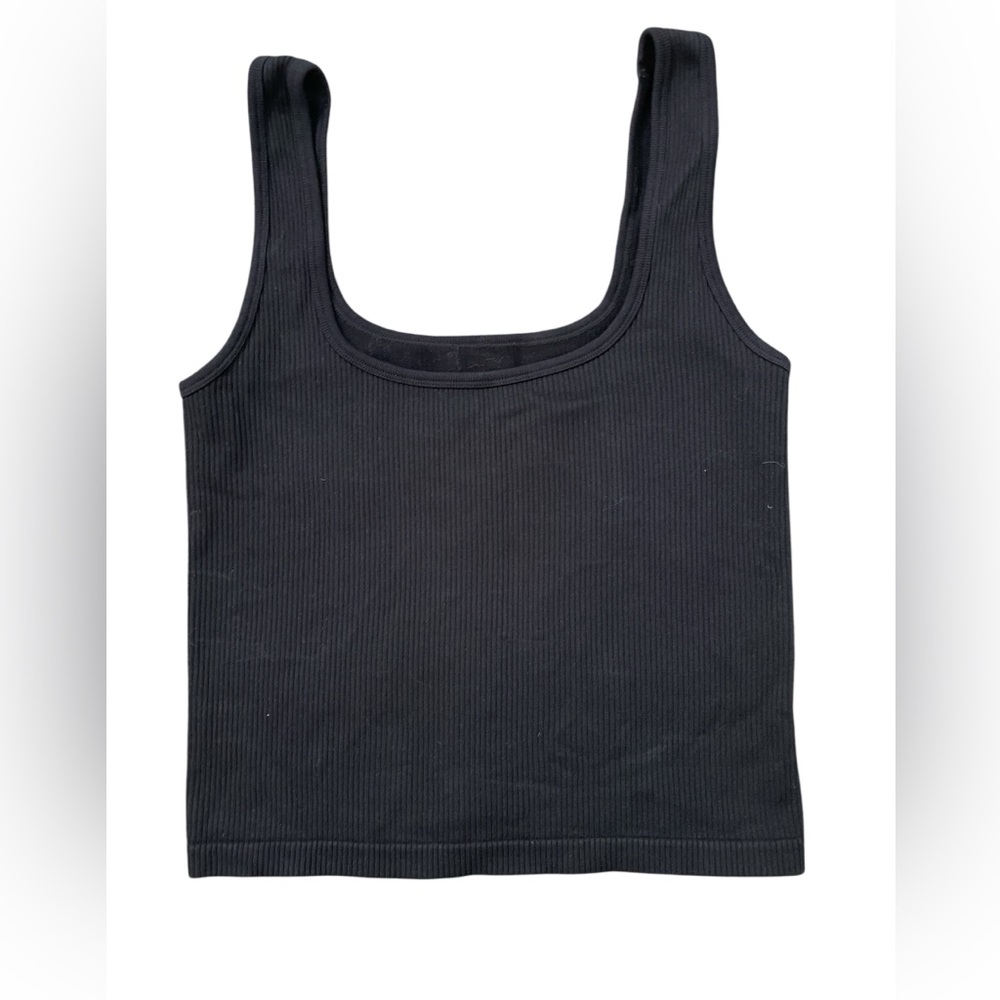 C8- Black Ribbed Thick Crop Tank - Women’s Small / Medium